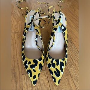 Steve Madden Yellow and Black Leopard Heels